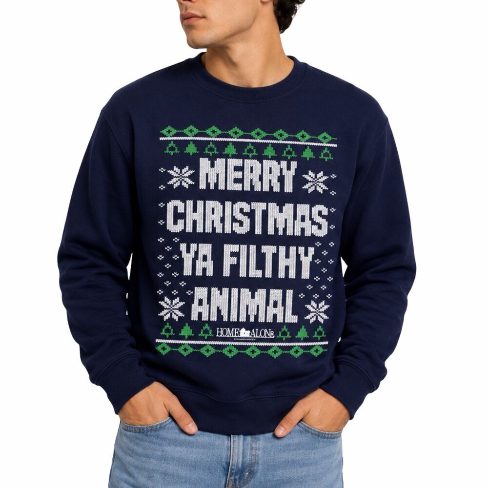 Home Alone Merry Christmas Ya Filthy Animal Sweatshirt Mens M Ugly Sweater